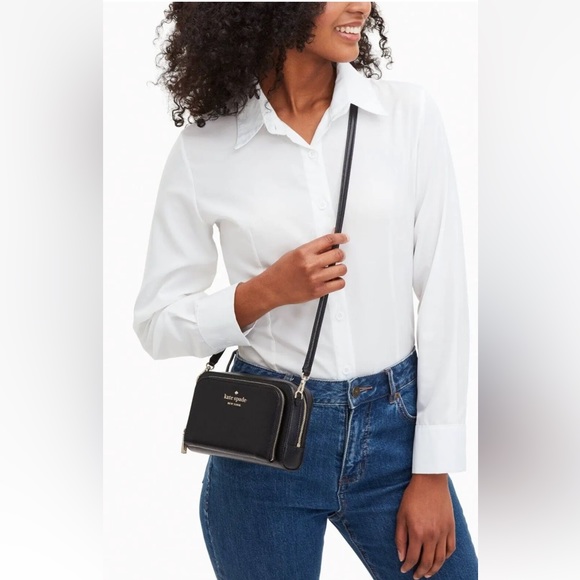 New Kate Spade Staci Dual Zip Around Crossbody Black - Picture 3 of 5